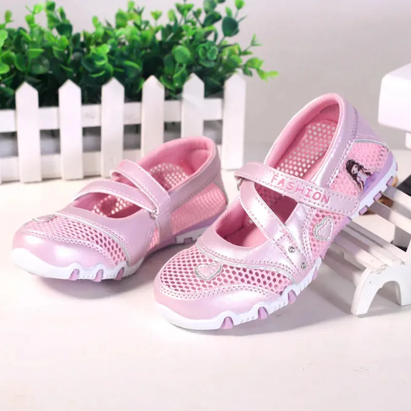 2023 New Summer High Quality Non-slip Children Shoes Girls Fashion Sandals Cartoon Princess Sandals Kids Flat