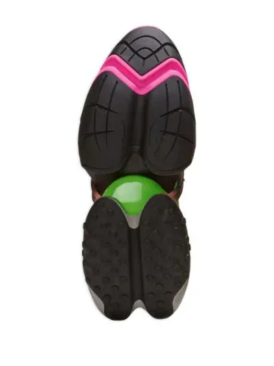 Balmain Unicorn Trainers In Neoprene And Leather Black/Multico
