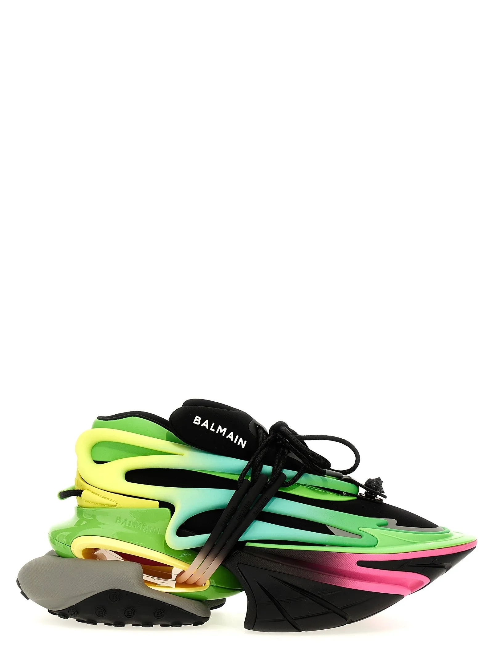 Balmain Unicorn Trainers In Neoprene And Leather Black/Multico