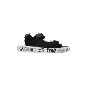 Black & White Dual Strap Sandals