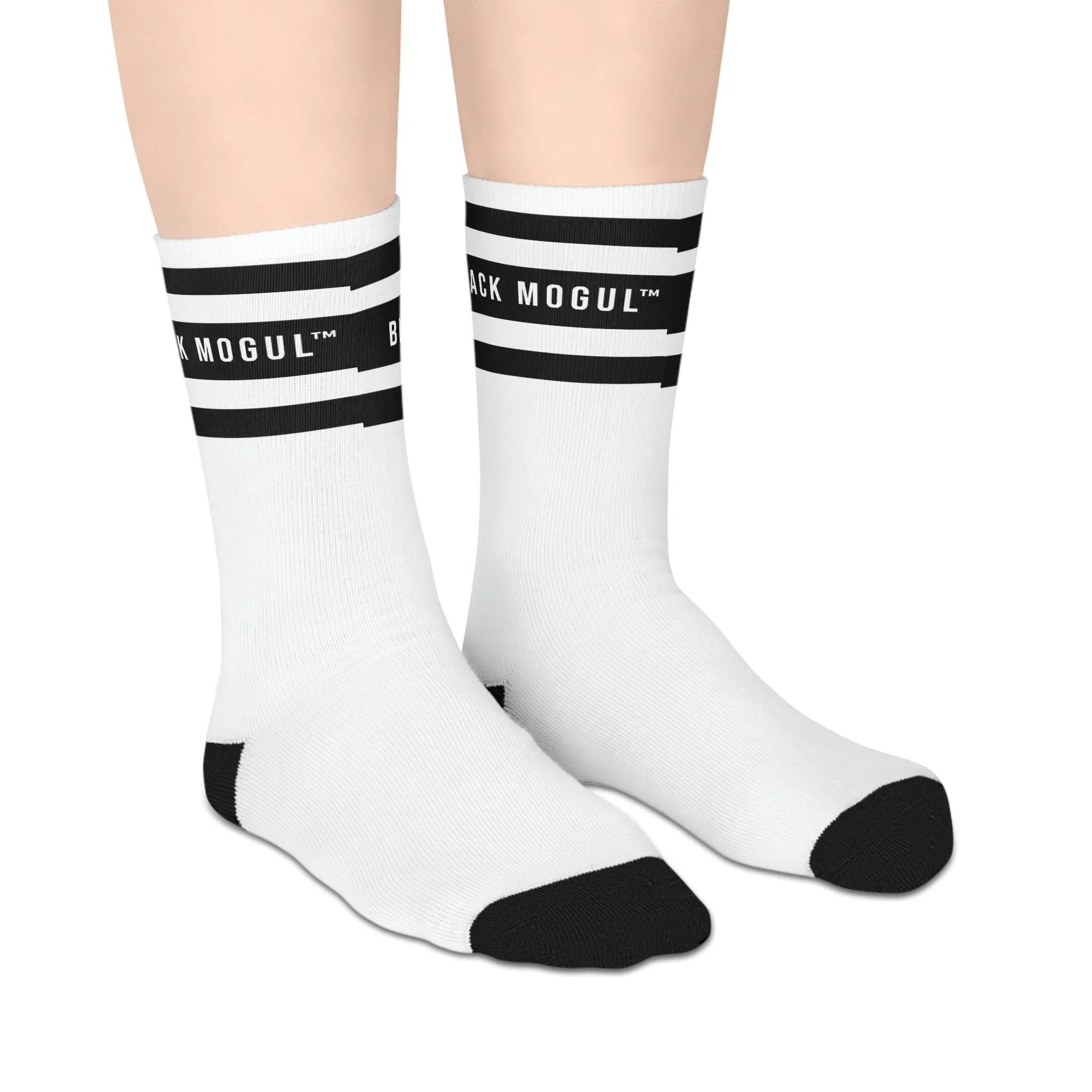 Black Mogul Stripe Mid-length Socks