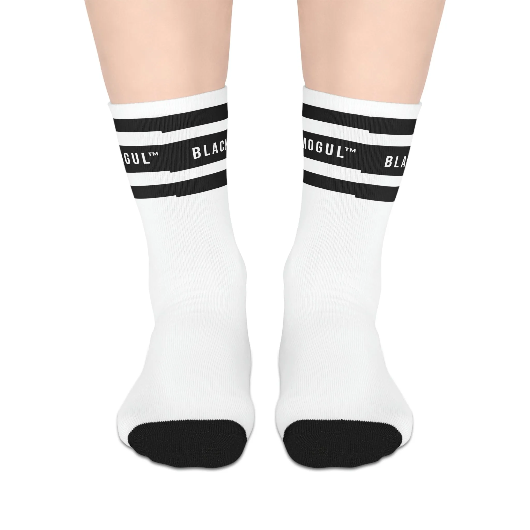 Black Mogul Stripe Mid-length Socks