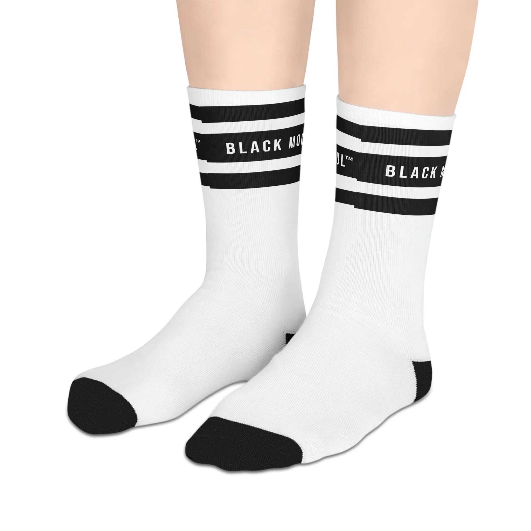 Black Mogul Stripe Mid-length Socks