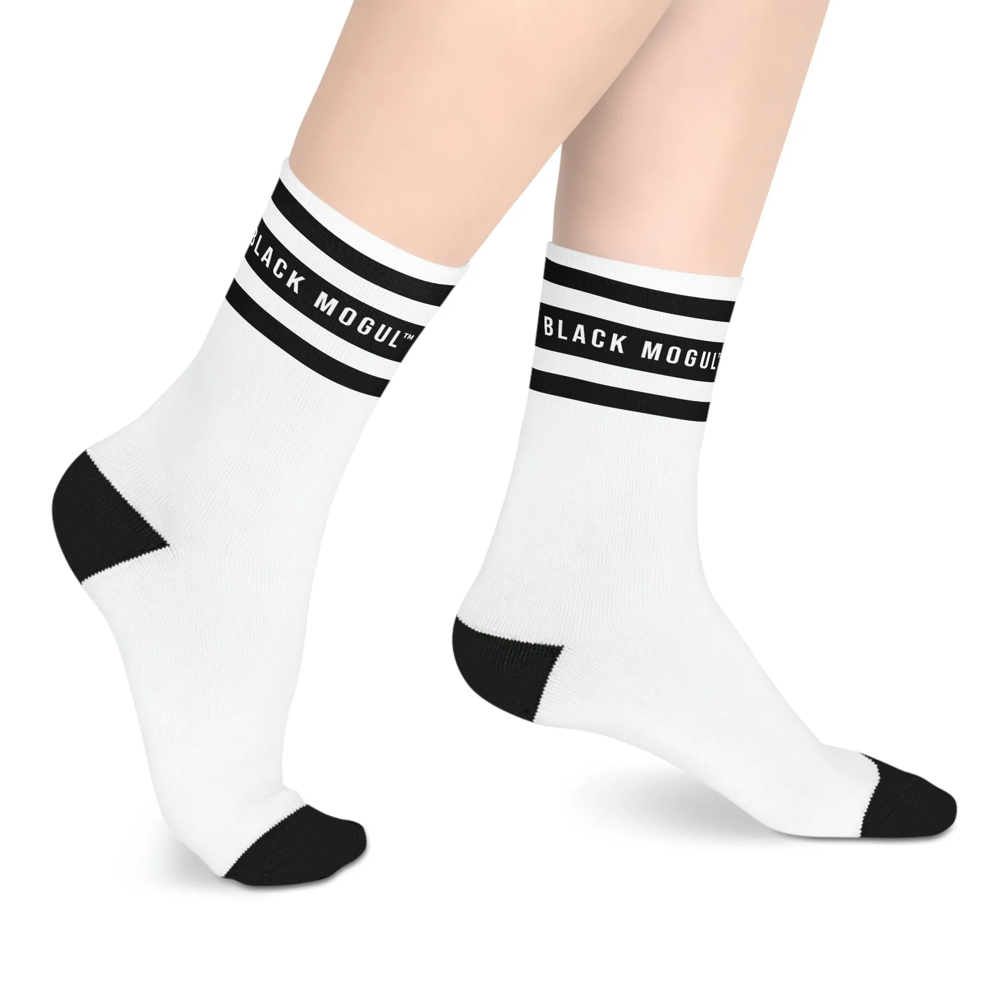 Black Mogul Stripe Mid-length Socks
