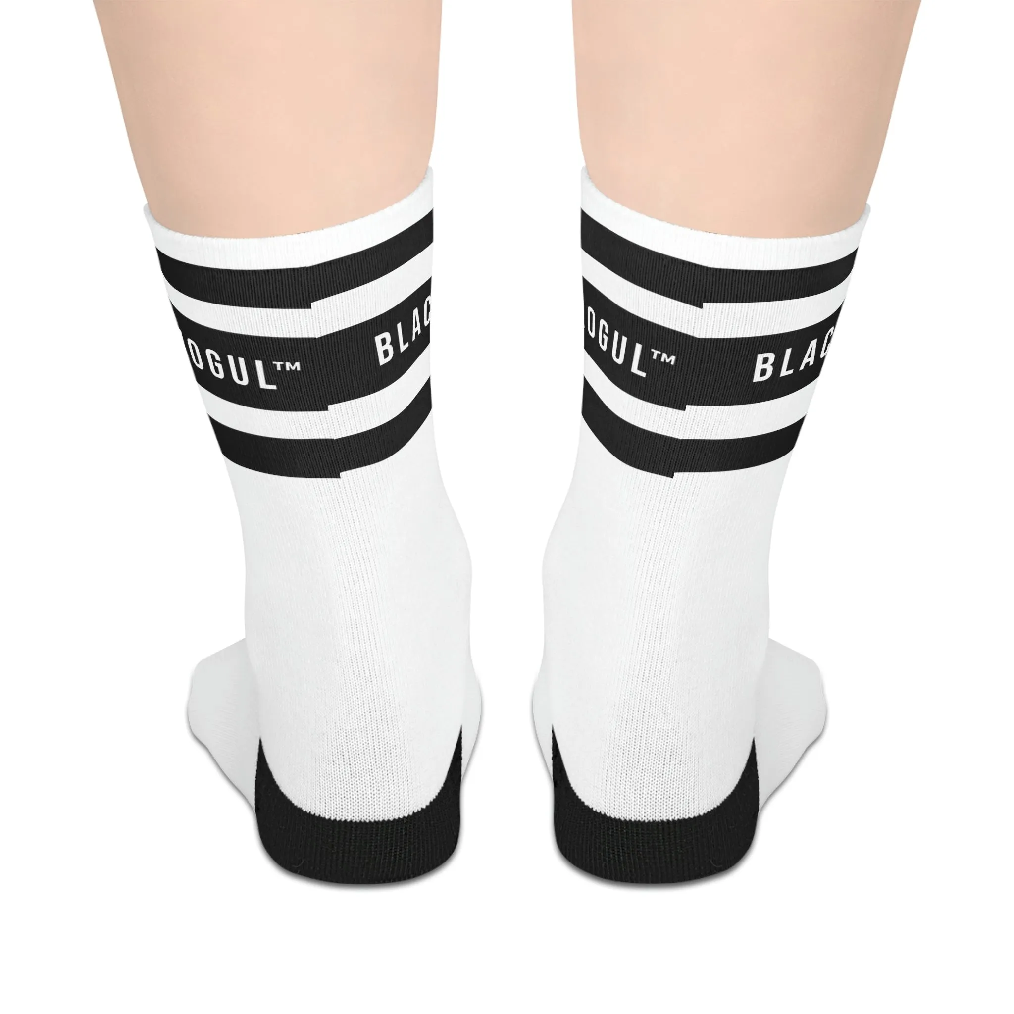 Black Mogul Stripe Mid-length Socks