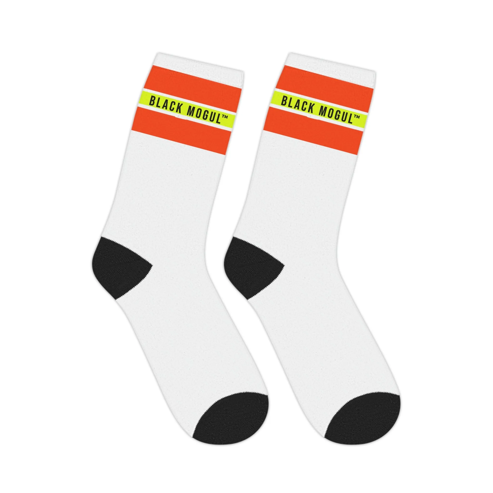 Black Mogul Under Construction Stripe Mid-length Socks