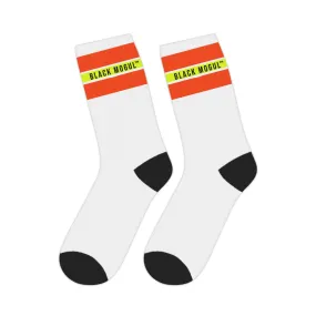 Black Mogul Under Construction Stripe Mid-length Socks
