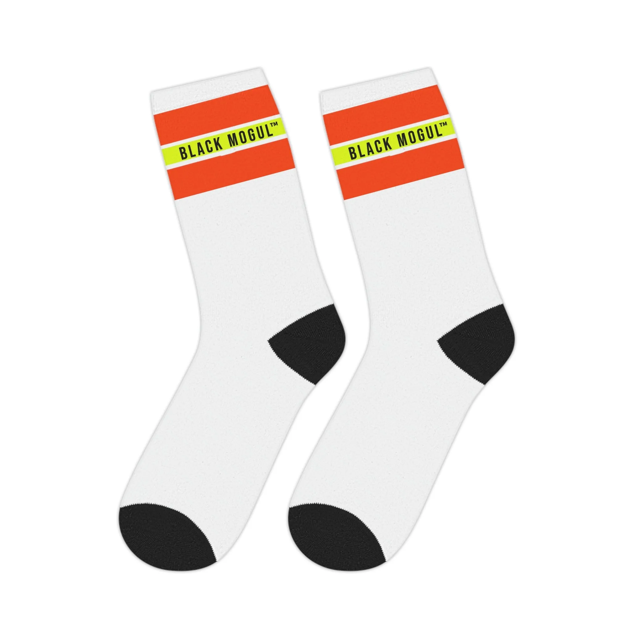 Black Mogul Under Construction Stripe Mid-length Socks