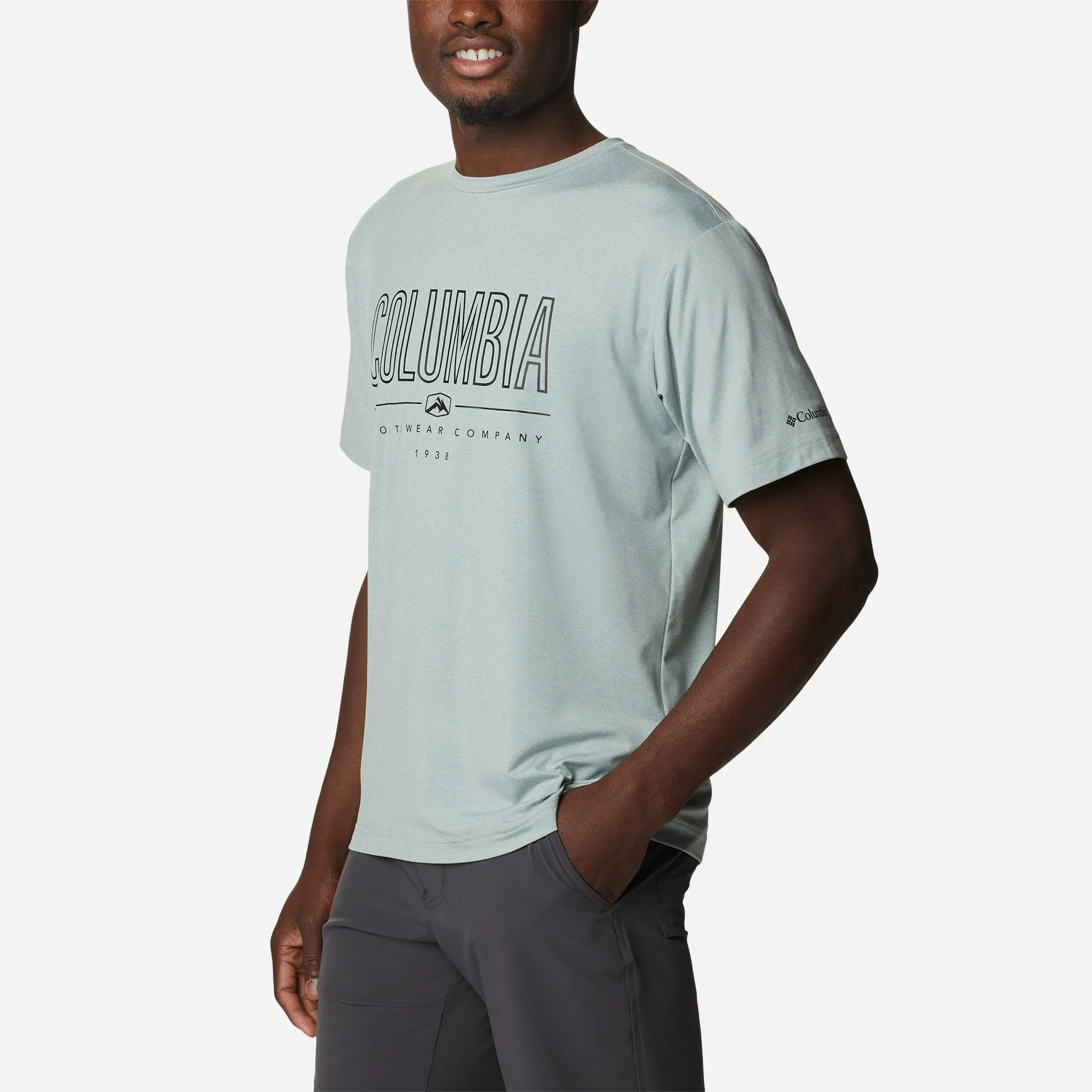 Áo Thun Ngắn Tay Nam Columbia Tech Trail™ Front Graphic - Xanh Mint