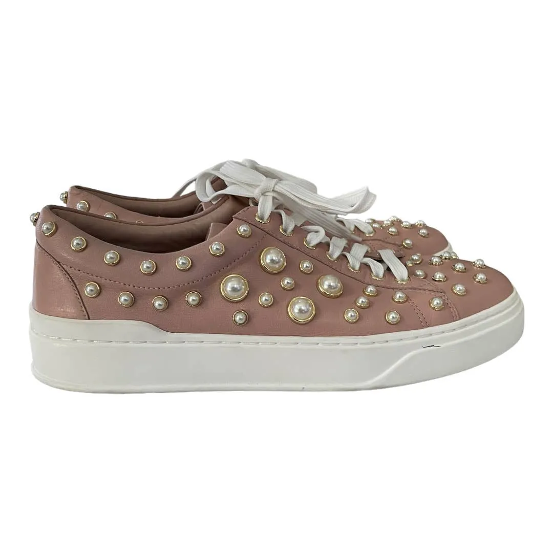 Stuart Weitzman Pearline Lace Up Sneakers Shoes Leather Size 9.5