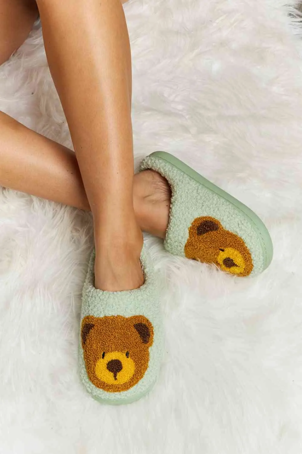 Teddy Bear Plush Slippers
