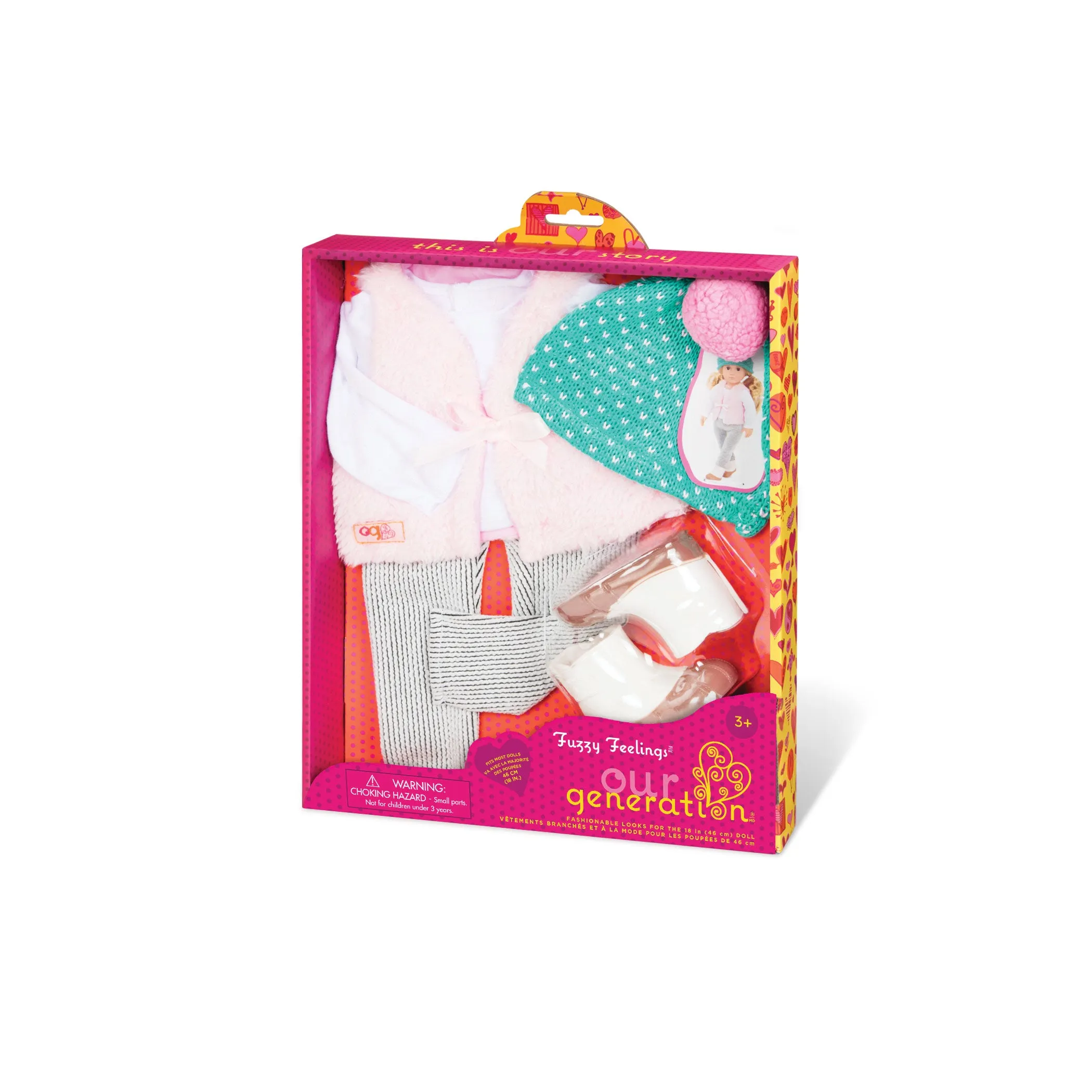 Vest and Hat Doll Outfit and Accessories Set - Our Generation Fuzzy Feelings