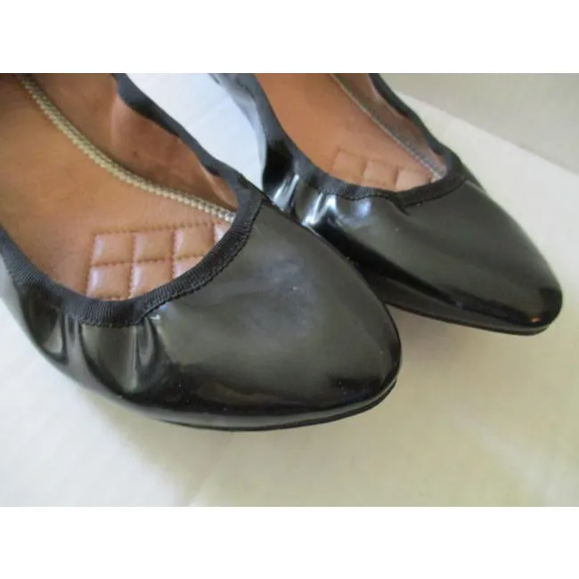 Vince Camuto Black Patent Ballet Stretch Flats Size Us
